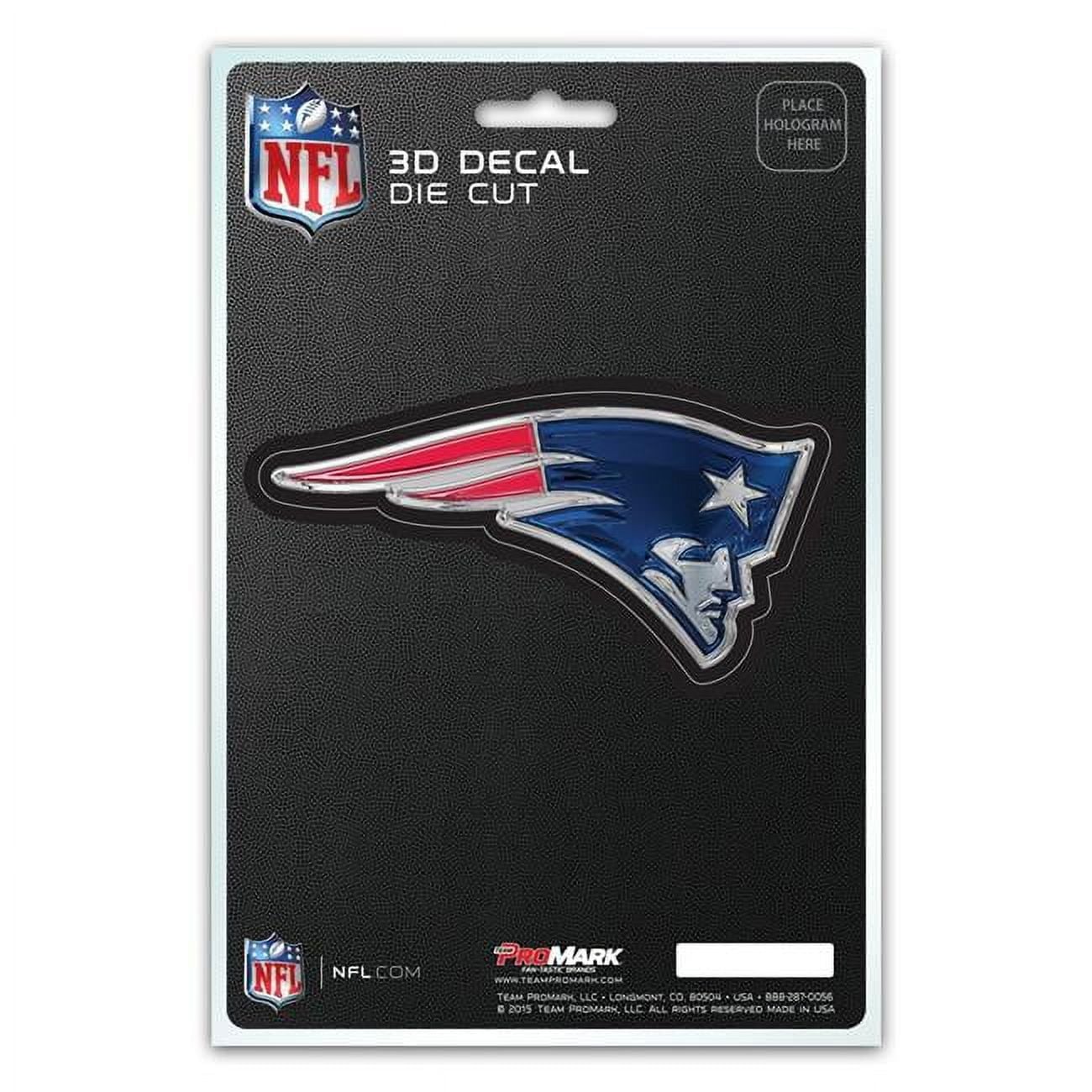 New England Patriots Decal 5x8 Die Cut 3D Logo Design