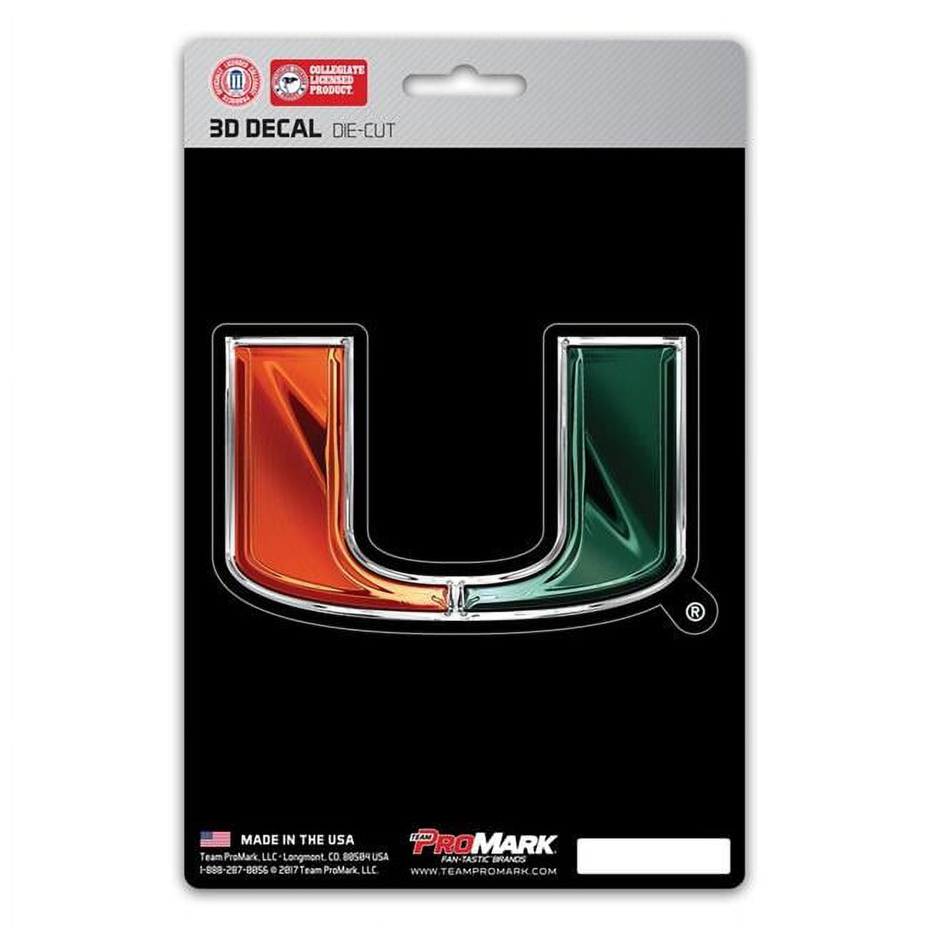 MKW  5 x 8 Miami Hurricanes Decal Die Cut 3D Logo Design