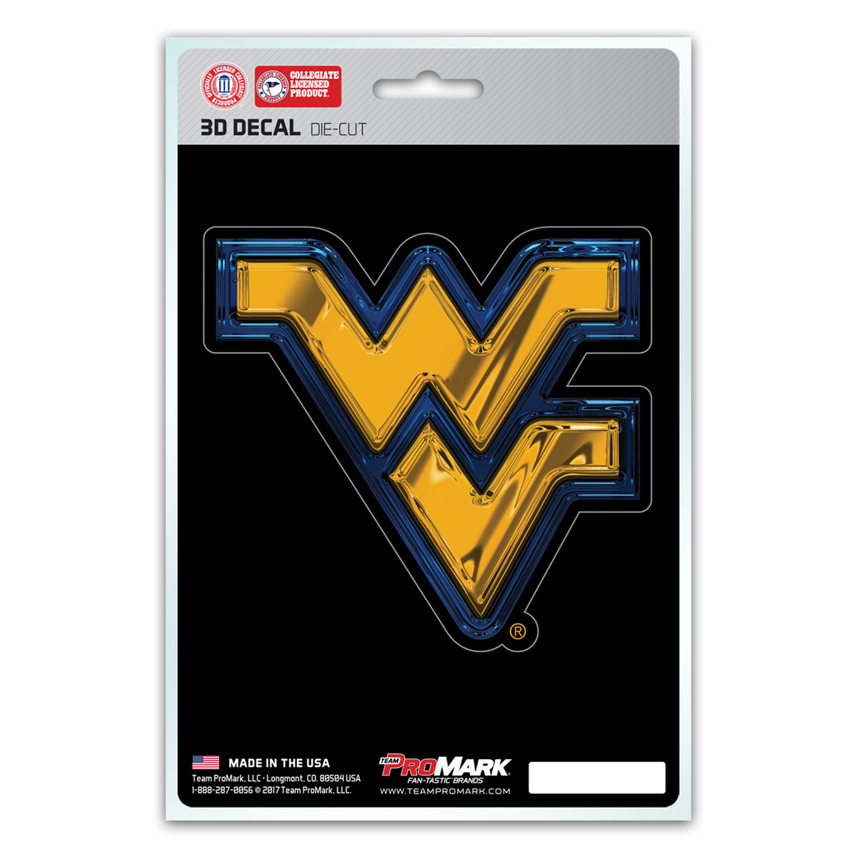 West Virginia Mountaineers Decal 5x8 Die Cut 3D Logo Design