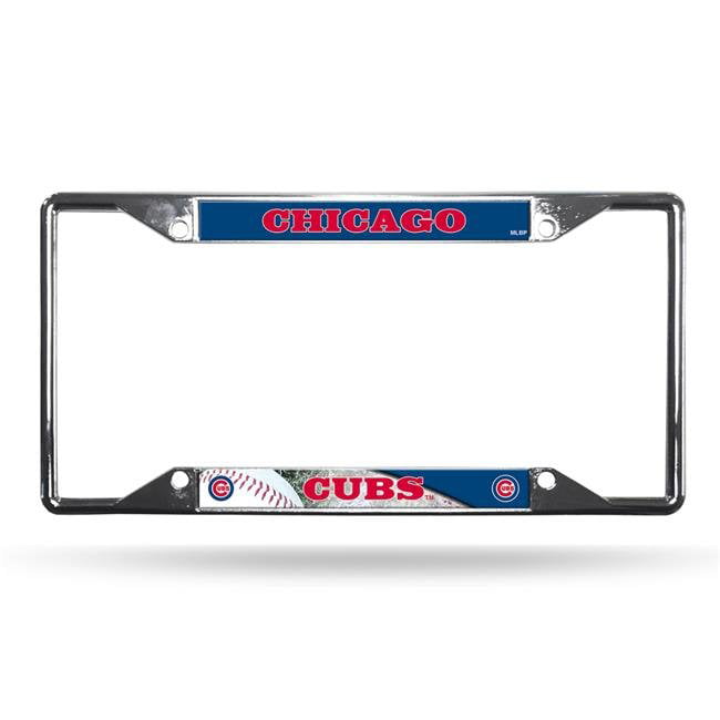 Picture of Chicago Cubs License Plate Frame Chrome EZ View