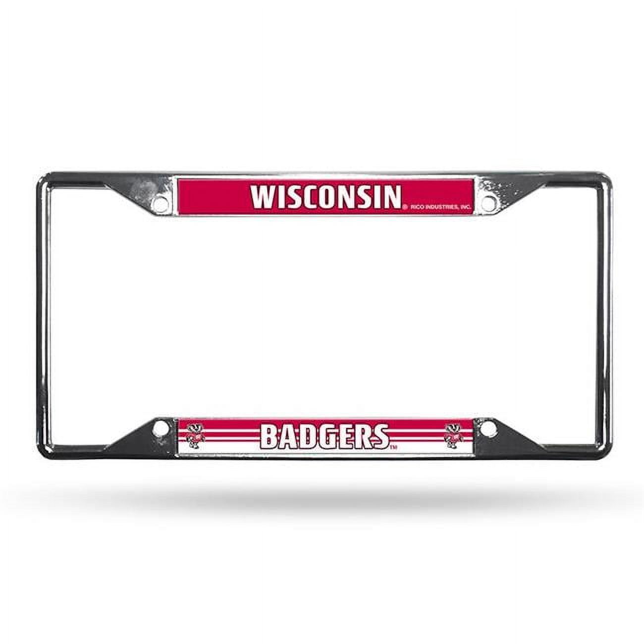 Wisconsin Badgers License Plate Frame Chrome EZ View
