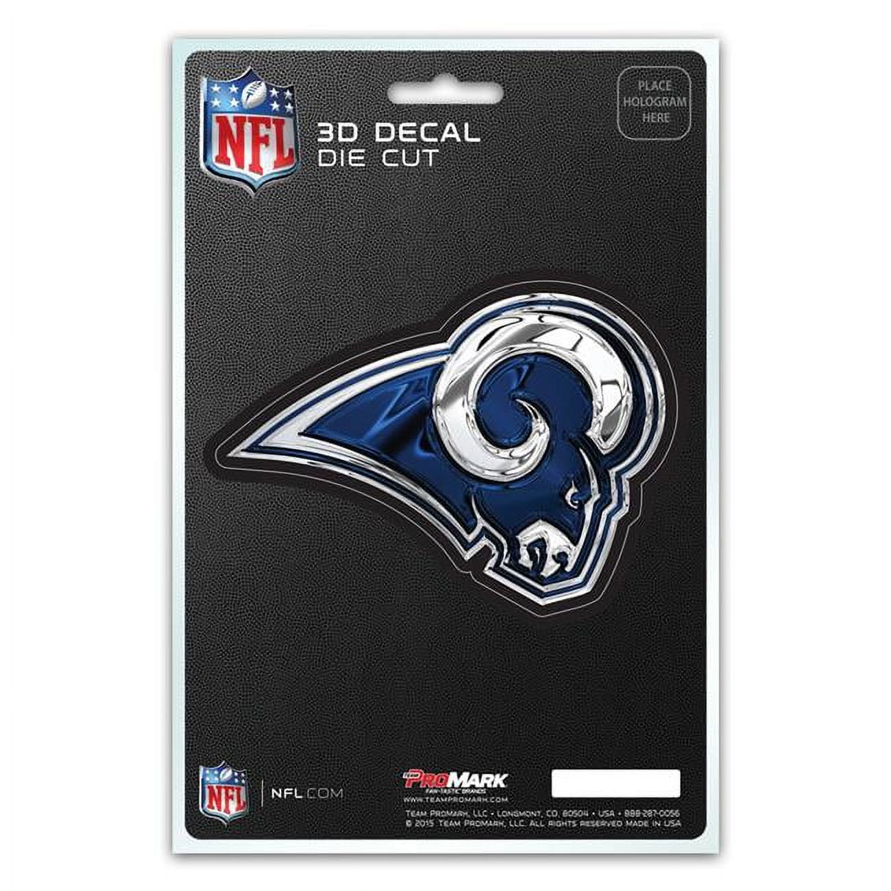 Picture of Caseys 8162028728 5 x 8 in. Los Angeles Rams Decal Die Cut, 3D Logo Design