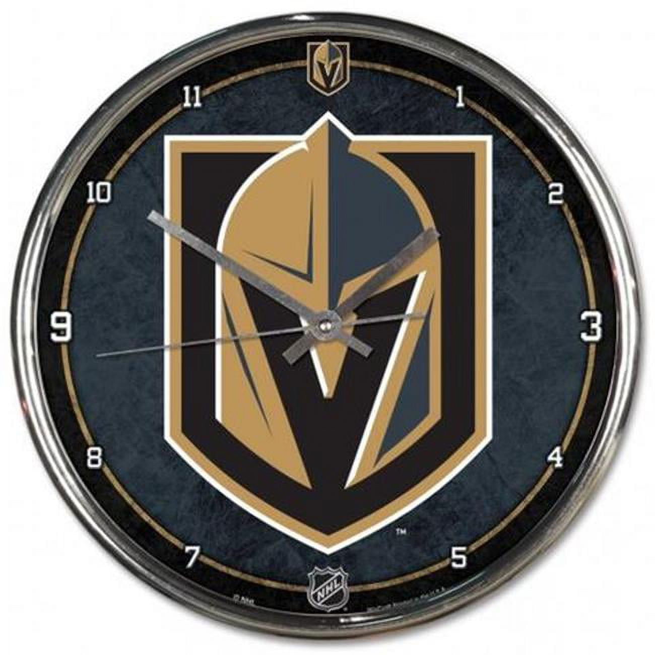 Vegas Golden Knights Clock Round Wall Style Chrome