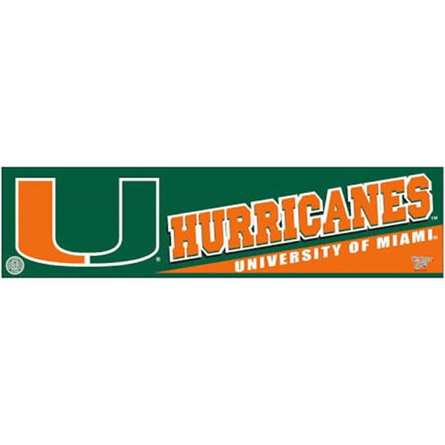 Picture of Miami Hurricanes Decal 3x12 Bumper Strip Style