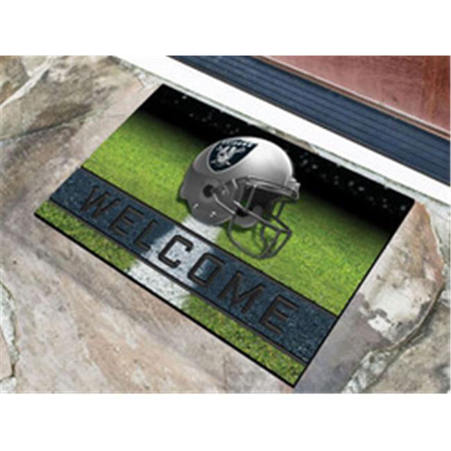 18 x 30 in. Oakland Raiders Door Mat Welcome Crumb Rubber