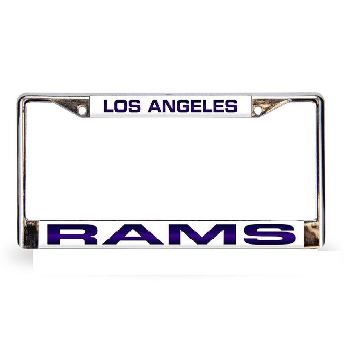 Los Angeles Rams License Plate Frame Laser Cut Chrome Blue