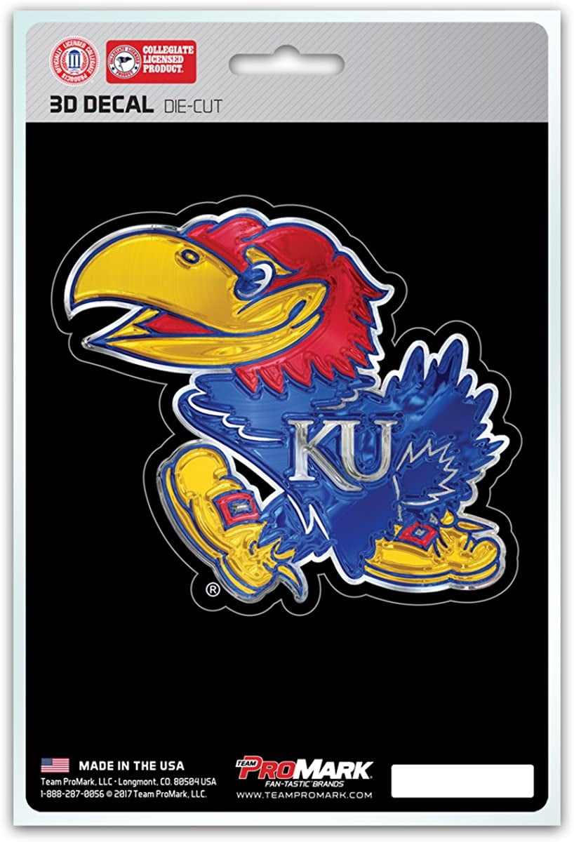 Kansas Jayhawks Decal 5x8 Die Cut 3D Logo Design
