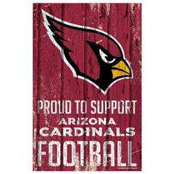 Picture of Arizona Cardinals Sign 11x17 Wood Proud to Support Design
