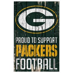 Picture of Green Bay Packers Sign 11x17 Wood Proud to Support Design