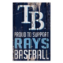Tampa Bay Rays Sign 11x17 Wood Proud to Support Design