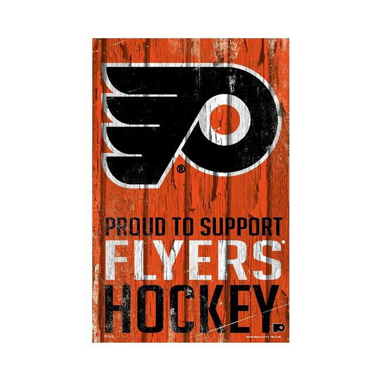 Picture of Philadelphia Flyers Sign 11x17 Wood Proud to Support Design