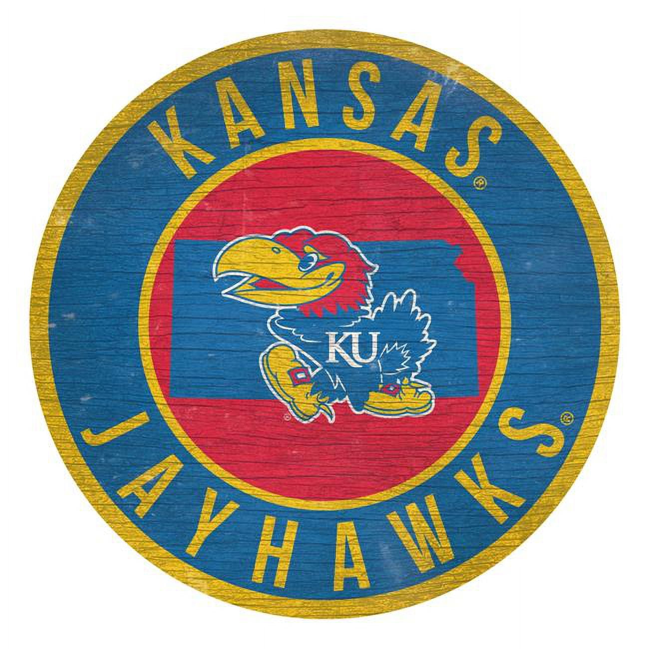 Fan Creations Officially Licensed NCAA Kansas 12" Wood Circle