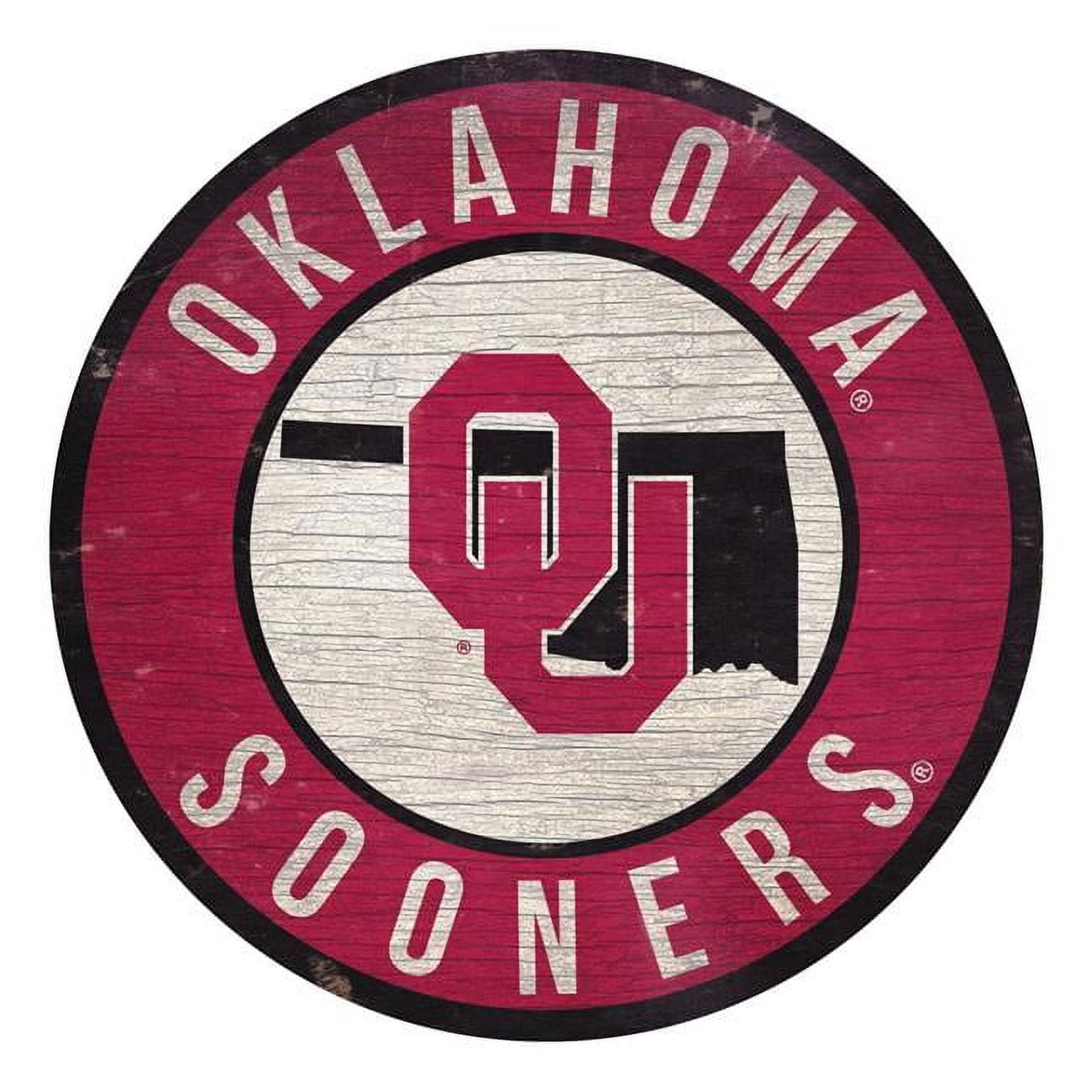 Fan Creations Officially Licensed NCAA Oklahoma 12" Wood Circle