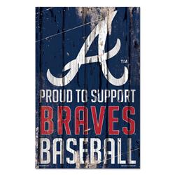Picture of Atlanta Braves Sign 11x17 Wood Proud to Support Design