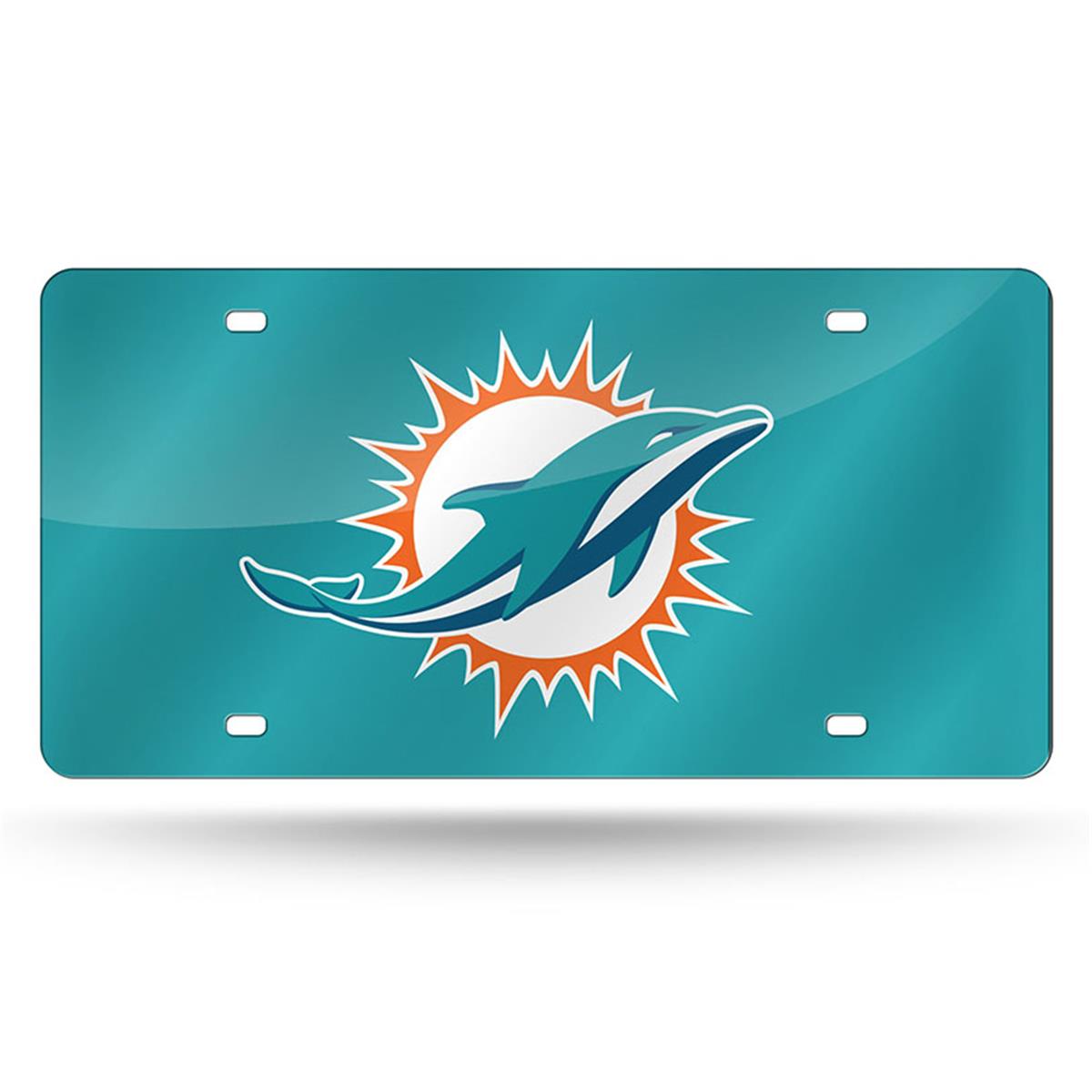Miami Dolphins License Plate Laser Cut Light Teal