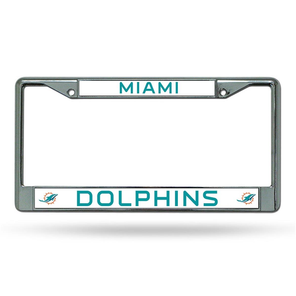 Miami Dolphins License Plate Frame Chrome Alternate