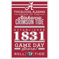 Alabama Crimson Tide Sign 11x17 Wood Wordage Design