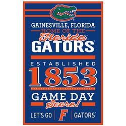 Florida Gators Sign 11x17 Wood Established Design