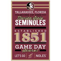 Picture of Florida State Seminoles Sign 11x17 Wood Established Design