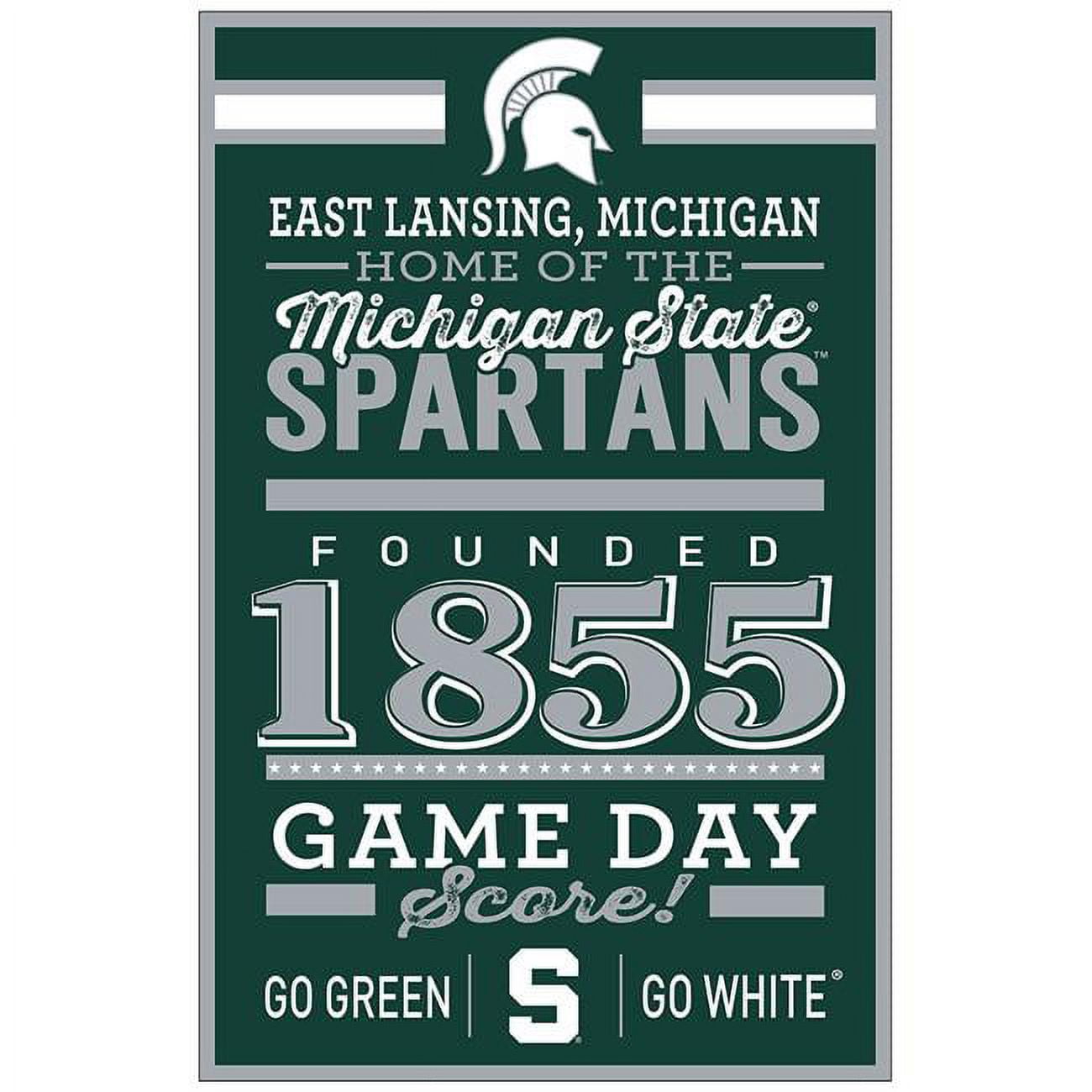 Michigan State Spartans Sign 11x17 Wood Wordage Design
