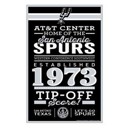 San Antonio Spurs Sign 11x17 Wood Established Design