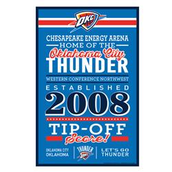 Oklahoma City Thunder Sign 11x17 Wood Established Design