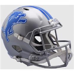 Detroit Lions Full Size Replica Helmet - Blue/White - Full Size - Decorative Padding