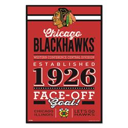 Chicago Blackhawks Sign 11x17 Wood Wordage Design