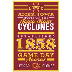 Iowa State Cyclones Sign 11x17 Wood Wordage Design
