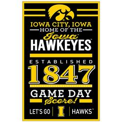 Iowa Hawkeyes Sign 11x17 Wood Wordage Design