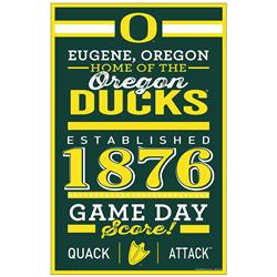 Picture of Oregon Ducks Sign 11x17 Wood Established Design