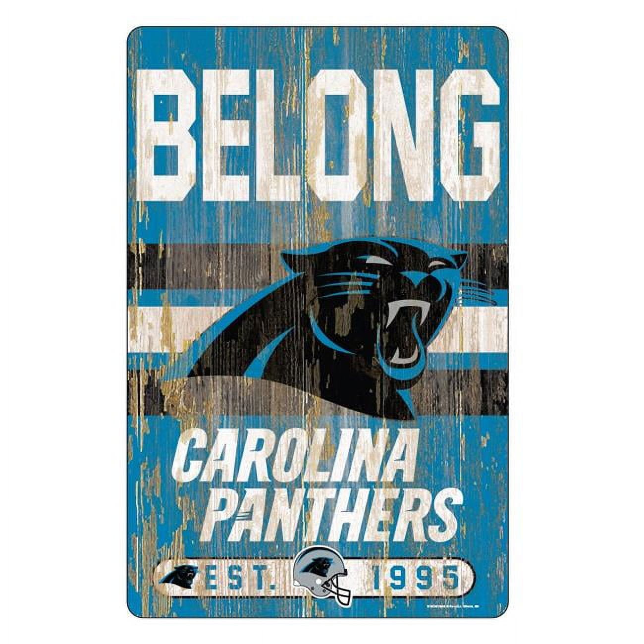 Picture of Carolina Panthers Sign 11x17 Wood Slogan Design