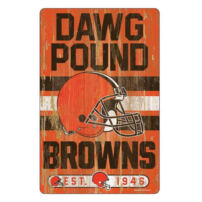 Picture of Cleveland Browns Sign 11x17 Wood Slogan Design