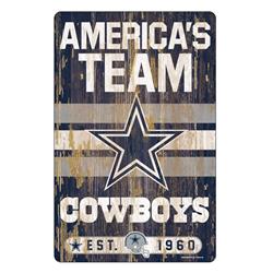 Picture of Dallas Cowboys Sign 11x17 Wood Slogan Design
