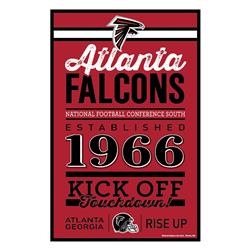 Picture of Atlanta Falcons Sign 11x17 Wood Established Design