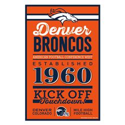Denver Broncos Sign 11x17 Wood Established Design
