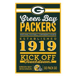 Green Bay Packers Sign 11x17 Wood Wordage Design