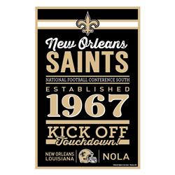 New Orleans Saints Sign 11x17 Wood Established Design