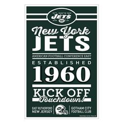 Picture of New York Jets Sign 11x17 Wood Established Design