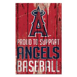 Picture of Los Angeles Angels Sign 11x17 Wood Proud to Support Design