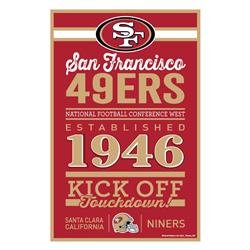 San Francisco 49ers Sign 11x17 Wood Established Design
