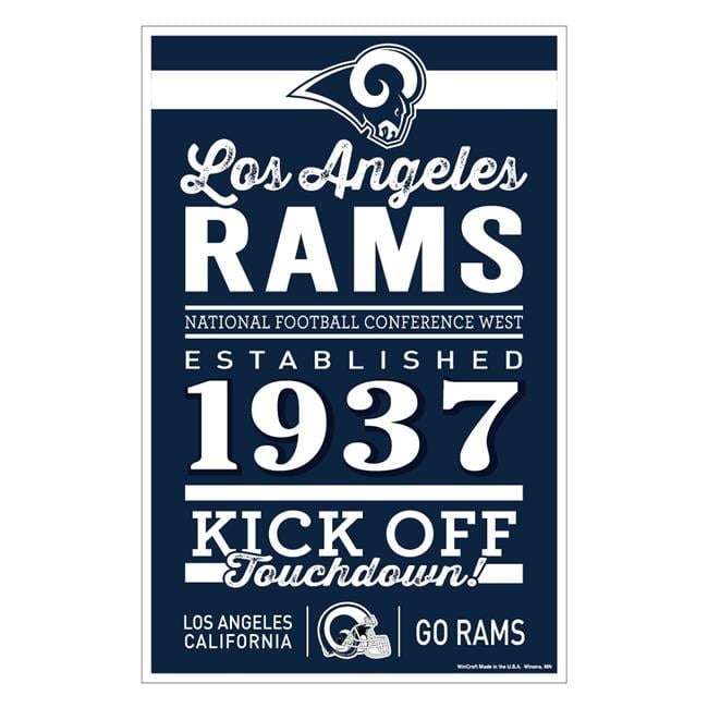 Los Angeles Rams Sign 11x17 Wood Wordage Design