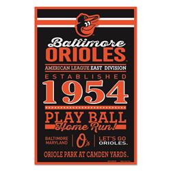 Baltimore Orioles Sign 11x17 Wood Established Design