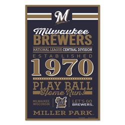 Milwaukee Brewers Sign 11x17 Wood Wordage Design