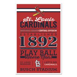 St. Louis Cardinals Sign 11x17 Wood Established Design