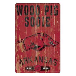 Arkansas Razorbacks Sign 11x17 Wood Slogan Design
