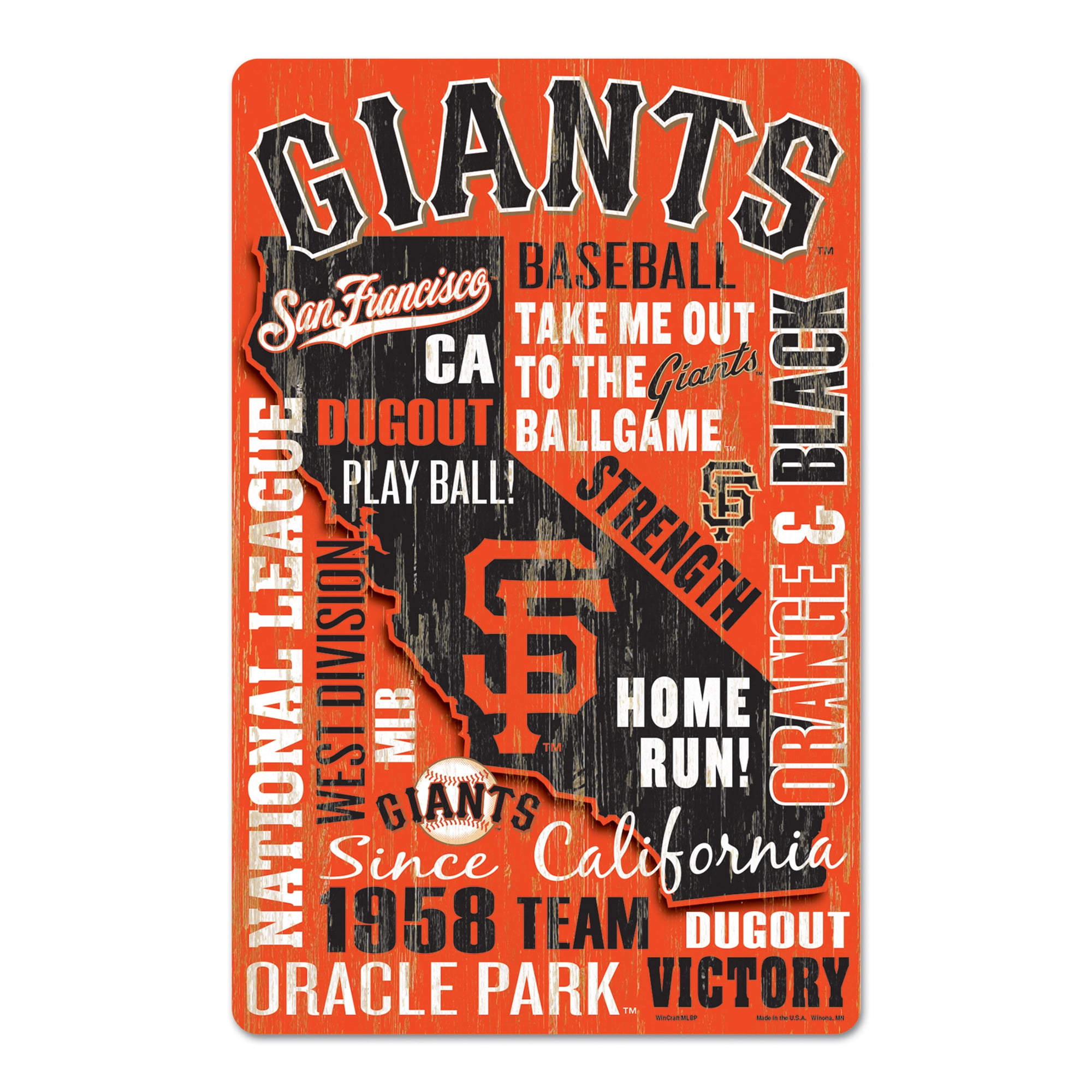San Francisco Giants Sign 11x17 Wood Established Design