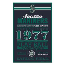 Seattle Mariners Sign 11x17 Wood Established Design