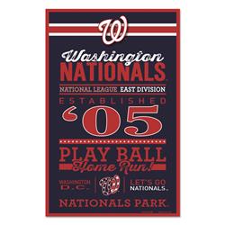 Picture of Washington Nationals Sign 11x17 Wood Established Design