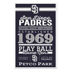 Picture of San Diego Padres Sign 11x17 Wood Established Design